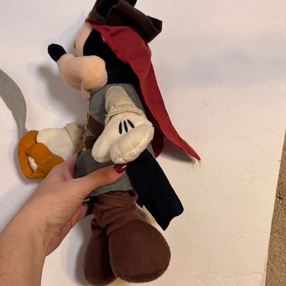 Disney Mickey Mouse Jack Sparrow Plush 14” Pirates of the Caribbean Stuffed - Picture 3 of 9